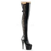Pleaser ADORE-3050 Black Thigh High Boots